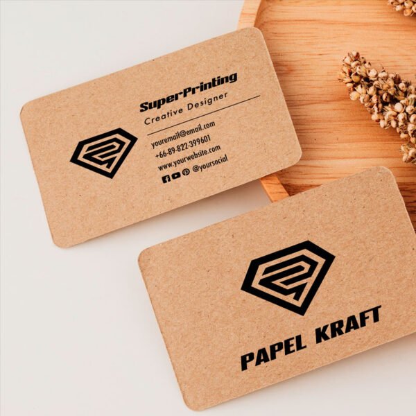 Impressió online de targetes de visita ecològiques, en paper kraft a SuperPrinting.cat