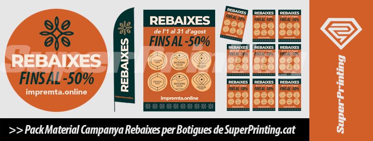 Pack Material Promocional per Campanya de Rebaixes de Botigues i Comerços